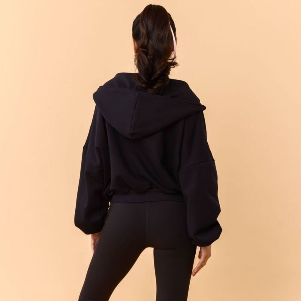 Blogilates -  Women's Marshmallow Full Zip Hooded Swe Jet Black - Picture 2 of 4